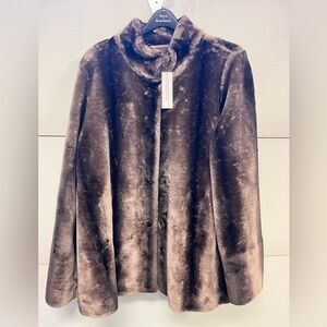 Dennis Basso Plush Jacket - Coffee